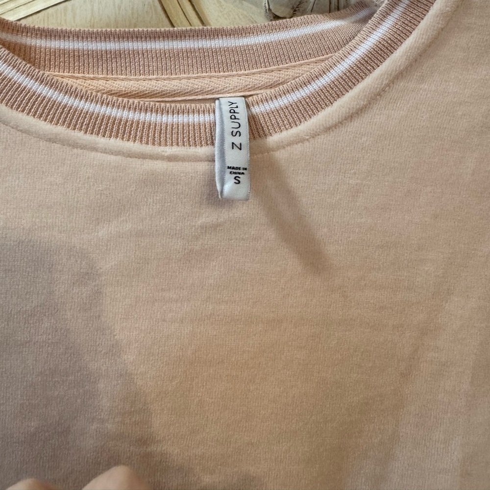 Z Supply Pink Velour Sweatshirt - Picture 2 of 2
